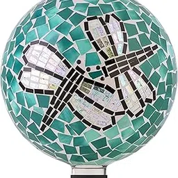 Alpine Corporation HMD194 Alpine Indoor/Outdoor 10" Diameter Dragonfly Duo Yard Decoration, Multicolor Gazing Globe-picture-26