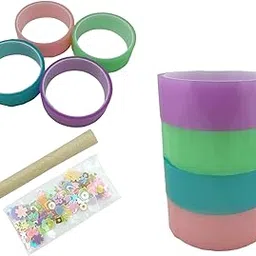 Multicolor Nano Tape Set of 4 pcs - (1 Metre x 3cm x 1mm) | Sticky Ball Rolling Tape | Nano Tape Double Sided Tape-image-19