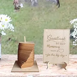 UJEAVETTE Wedding Guest Book Ornament Guest Book Signs for Birthday Ceremony Reception-image-12