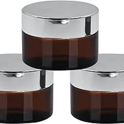 30Gm Amber Round Empty Glass Cosmetic Cream Container | Jars With Silver Matt Cap And White Inner Lids For Creams| Balms | Face Scrub | Body Cream Etc (6)-image-89