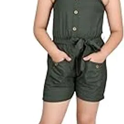 Miraz Collection Girl's Cotton Blend Off Shoulder Above Knee Length Jumpsuit for Summer | Picnic-picture-27