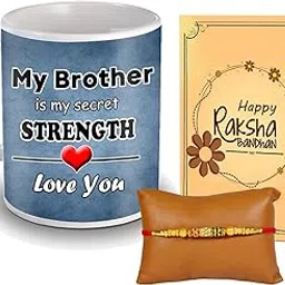 ME & YOU Fancy Rakhi Gift Hamper for brother |Raksha Bandhan for Brother | Rakhi Gift for Bhai with 325Ml Coffee Mug, Chocolates, Rakhi and Greeting Card-image-69