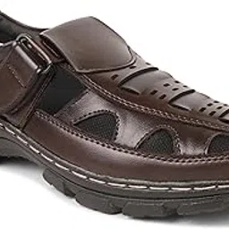 degarro Men’s Leather Sandals – Stylish, Lightweight, Comfortable Casual Footwear for Men | Breathable Sandals for Walking, Travel, Everyday Wear and Outdoor Adventure image 1