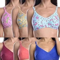 styfun Cotton 6 Bras Set for WomenCombo Pack 6 Bras Set for Women with Sexy and BreathableUndergarments Lingerie Set for Women for Sexy HoneymoonMulticolour-picture-36