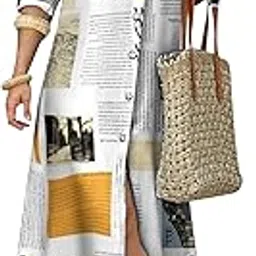 diacacy Women's Casual Lapel Collar Floral Print Maxi Dresses Side Slit Long Sleeves Loose Slim Shirt Dresses-picture-35