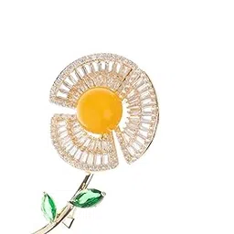 Plum Blossom Brooch Pin | 18k Gold Plated | Trendy, Lightweight & Comfortable | Stylish & Tarnish-Resistant | Qty : 1pc-image-37