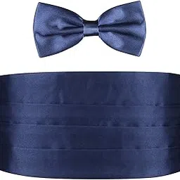 peluche Blue Cummerbund Set for Men-picture-32