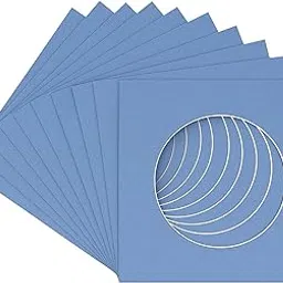 CountryArtHouse Brittany Blue Acid Free 12x12 Circle Picture Frame Mat with White Core Bevel Cut for 8x8 Pictures - Fits 12x12 Frame - Pack of 10 Matboards-picture-13