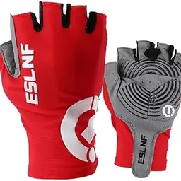 Linist Cycling Gloves for Men and Women, Half Finger Bike Gloves for Road Bike and MTB, Anti-Slip Shock-Absorbing Fitness Cycling Gloves for Outdoor Sports - Breathable and Lightweight (Red)-XL-picture-32