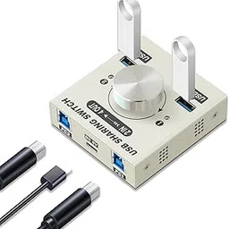 USB 3.0 Switch Selector 2 Computers Share 4 USB 3.0 Ports USB for PC Mouse Keyboard Printer Scanner with Audio and Microphone Port and Audio Adjustment，with 2 Pack USB 3.0 Cables-picture-17