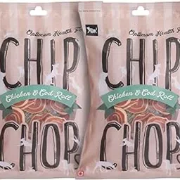 Grehge Chip Chops Dog Treat Chicken and Codfish Rolls, Nutritional & Digestible for All Dog Breeds, Available in Multi-Packs, 140G (Pack of 2), All Life Stages image 1