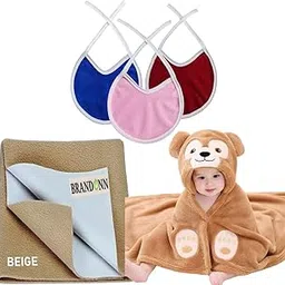 First Kick New Born Baby Gift Set Combo Pack for Baby Boys and Baby Girls Pack of 5 Pcs Camel Monkeys Brown-image-58