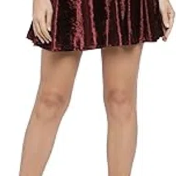 n-gal Women Velvet Shiny Flared Club Skater Short Mini Skirt-picture-25