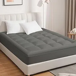 Cloth Fusion 600 GSM Mattress Topper King Size Bed, Extra Thick 2" Bed Topper King Size for Improved Sleep Quality and Enhanced Comfort (75x72 inches or 6.25x6 Feet, Grey)-image-35