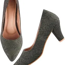 tryme Gorgeous Block Heel Bellies Comfortable Cone Heel Pump Shoes for Women & Girls-picture-41