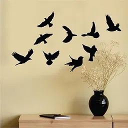 PICRAZEE 9 Flying Birds MDF Plaque Cutout Ready to Hang Home Décor, Room Wall Décor, Wall Art, Decorative Wooden Plaque for Home & Wall Decoration (9 Flying Birds)-picture-11