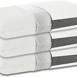 CUSHIO Orthopedic Memory Foam Pillow | Size 24"x16"x 3" (Set of 3) Cervical Pillow | Neck & Shoulder Pain Relief | Ultimate Comfort for Restful Sleep (White & Grey)-image-42