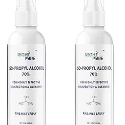 RIGHTPURE® IPA 70% Solution Spray | Isopropyl Alcohol Disinfectant | Multi-Purpose Surface & Hand Sanitizing Spray | 200 ml (Pack of 2) image 1