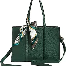 chumbak Maldives Mini Tote with Scarf | Green | Multipurpose Hand Bag with Pouch for Shopping | Hand Held Bag for Women and Girls | Solid Colour Handbag-picture-41