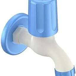 SHIVANSHI Traders Long Body Cock with Flange Ivory-Blue Dual Fucets | 15 MM | Set of 2 |-picture-45