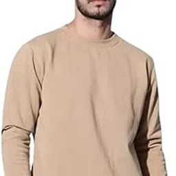 mac arthur Men Sweatshirts - Men's Cotton Fleece Round Neck Sweatshirt – Full Sleeve Pullover with Ribbed Cuffs & Hem for Winter, Casual Wear, Comfort & Warmth-picture-38