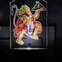 Cloudzy® 3D Design Printed Night Lamp Decorative UV Printed Light Photo LED Unique Lamp Single Color White Light for Temple, Home, Office & Gift… (Hanuman JI)-picture-53