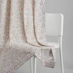 haus & kinder Signature Blush Garden Digital Printed Poly‑Cotton Window Curtains Pack of 1, Light Pink, Stainless Steel Eyelet, 235 GSM, 114 x 152 cm, 5 feet Curtains for Bedroom Living Room-image-72