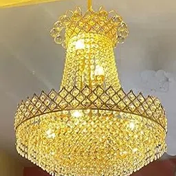 SHRI MAHAL ANTIQUES LED Crystal Big Size Jhumar Ceiling Light for Living Room/Hall/Bed Room Chandelier Ceiling-picture-19