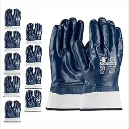 FORTUNER Nitrile Fully Dipped Cuff Safety Gloves 10 Pairs - Durable, Oil-Resistant Work Gloves for Industrial, Construction, and Heavy-Duty Protection-image-1
