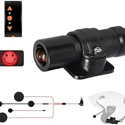 VSYSTO 2K Helmet Camera with Smile Face Spectral Light, Remote Control, WiFi Bluetooth5.3 170° Super Wide Angle SONYIMX335 Lens Waterproof Motorcycle Bike Helmet Dash Cam, G-Sensor, Take Pictures-picture-15