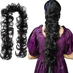 TEMPERIA Messy Hair Frill Extension for Women & Girls - Premium Braid Ponytail Hair Accessories - Brown - 1 Pc-picture-4