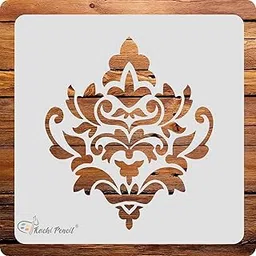 Round Floral Mandala Stencils for Art, Craft and Painting, Size 6 x 6 inch Reusable Stencil for Painting, Fabric, Glass, Wall Painting, and Craft Painting image 1