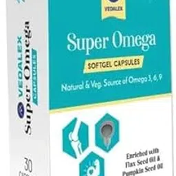 Vedalex Super Omega Softgel Capsules, Natural Source of Omega 3 6 9, Flax Seed oil 900 mg and Pumpkin Seed Oil 100 mg, 30 Capsules-image-32