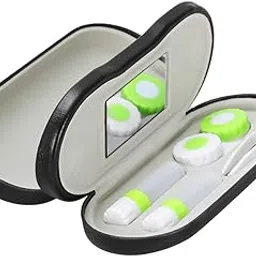 AUGEN Contact Case with Built-in Mirror, Tweezer and Contact Solution Bottle - 2-in-1 Eyeglass and Lens Case Double Use Portable for Home Travel Kit-picture-34