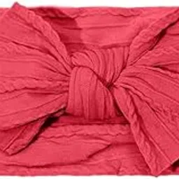 SYGA Baby Headbands Soft Nylon Bow Hairbands Strechable for Newborns, Infants, Toddlers and Kids 0-3 Years (Red) image 1
