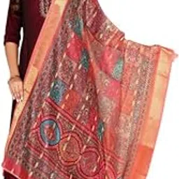silksutra Traditional Silk Dupatta with Multicolour Paisley Print, STC-DUP-AB-P-picture-53