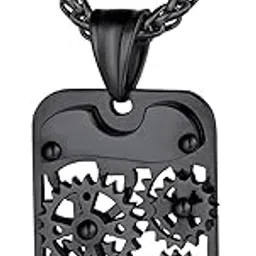 Hip Hop Military Army Style Carbon Fiber/Bible/Bullet Dog Tags Pendant Necklace for Men Women Stainless Steel/18K Gold Plated Personalized ID/Name Jewelry (with Gift Box)-image-35