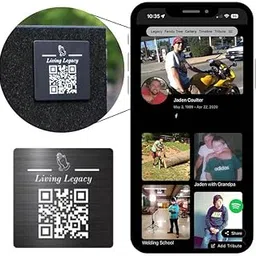 Living Legacy QR Code Memorial Plaque - Laser Etched Medallions QR Code for Headstones, Gravestones - Personalized Memorial Tribute Webpage, Photos, Videos, Family Tree - 2x2 inch-picture-25