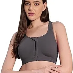 bodysize Women Front Open Zipper Sports Bra | Wire Free Sweat Absorbent, Soft Cotton Lycra Fabric for Ultimate Comfort-picture-43