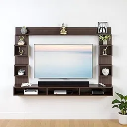 Martin Engineered Wood Wall Mount TV Unit/Set Top Box Stand with Display Shelves/Modern Tv Rack/Cabinet/Showcase for 43 inch TV (Wenge)-image-3