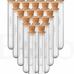 Bello Borosilicate Glass Test Tube 15X125 With Wooden Cork Stopper Set Of (20 Test Tube, 20 Cork) for School College Lab Laboratory, Plants Scientific Experiments Etc.-image-64