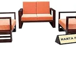 Wooden Solid Sheesham Wood Sofa Set 4 Seater for Living Room | Wooden Sofa Set Furniture Sofa 4 Seater Living Room Home | Sofa Set (2+1+1 | 4 Seater Sofa Set, Walnut Brown)-image-11