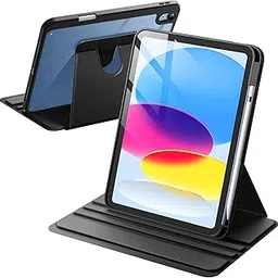 JETech Rotating Cover Case for iPad (A16) 11th/10th Generation (2025/2022) with Pencil Holder, 360 Degree Rotation Protective Stand Cover Clear Back, Auto Wake/Sleep (Black)-picture-21