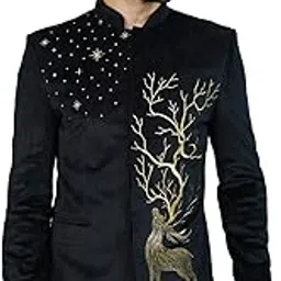 wintage Mens Embroidery Velvet Bandhgala-picture-45