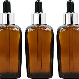 Happy Packaging 100ML Amber Square Empty Glass Bottle | Glass Dropper | Silver Sleeve | Silcon Black Teat | Refillable | Leak Proof For Essential Oils | DIY Perfumes | DIY serums (1)-image-13