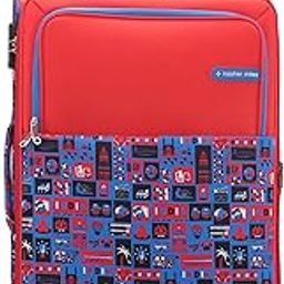 nasher miles India 75 Cm 28 Inch Polyester Soft-Sided 4 Wheels Spinner Printed Check-In Luggage Trolley Bag (Red Blue)-picture-39