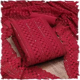 pandadi saree Women's Pure Georgette Chikankari Work Unstitched Salwar Suit Dress Material-picture-54