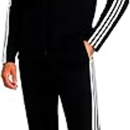 Men's Polyester Tracksuit, White Stripes, Full Zip Jacket and Pants Set-picture-23