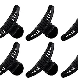 Accessher Black Acrylic Material Medium Size Butterfly Clips/Claw Clips/Hair Clutchers Clips with Tight Grip for Women and Girls (Pack of 6) (Black)-picture-15