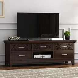 GateWay Furniture Solid Sheesham Wooden TV Unit for Bedroom with 5 Drawers & 1 Shelf – Elegant Wooden TV Cabinet for Living Room & Hallway– Fits up to 65-Inch TV (Design 14)-picture-12
